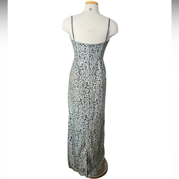 House Off CB KATJA Silver Metallic Lace Corset Dress Size Large Plus Cup - Picture 11 of 15